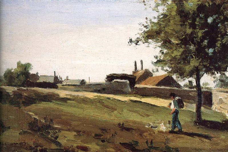 Camille Pissarro Entering the village oil painting picture